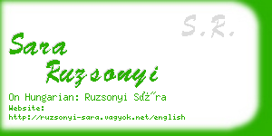 sara ruzsonyi business card